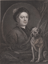 Portrait of William Hogarth with his dog Trump